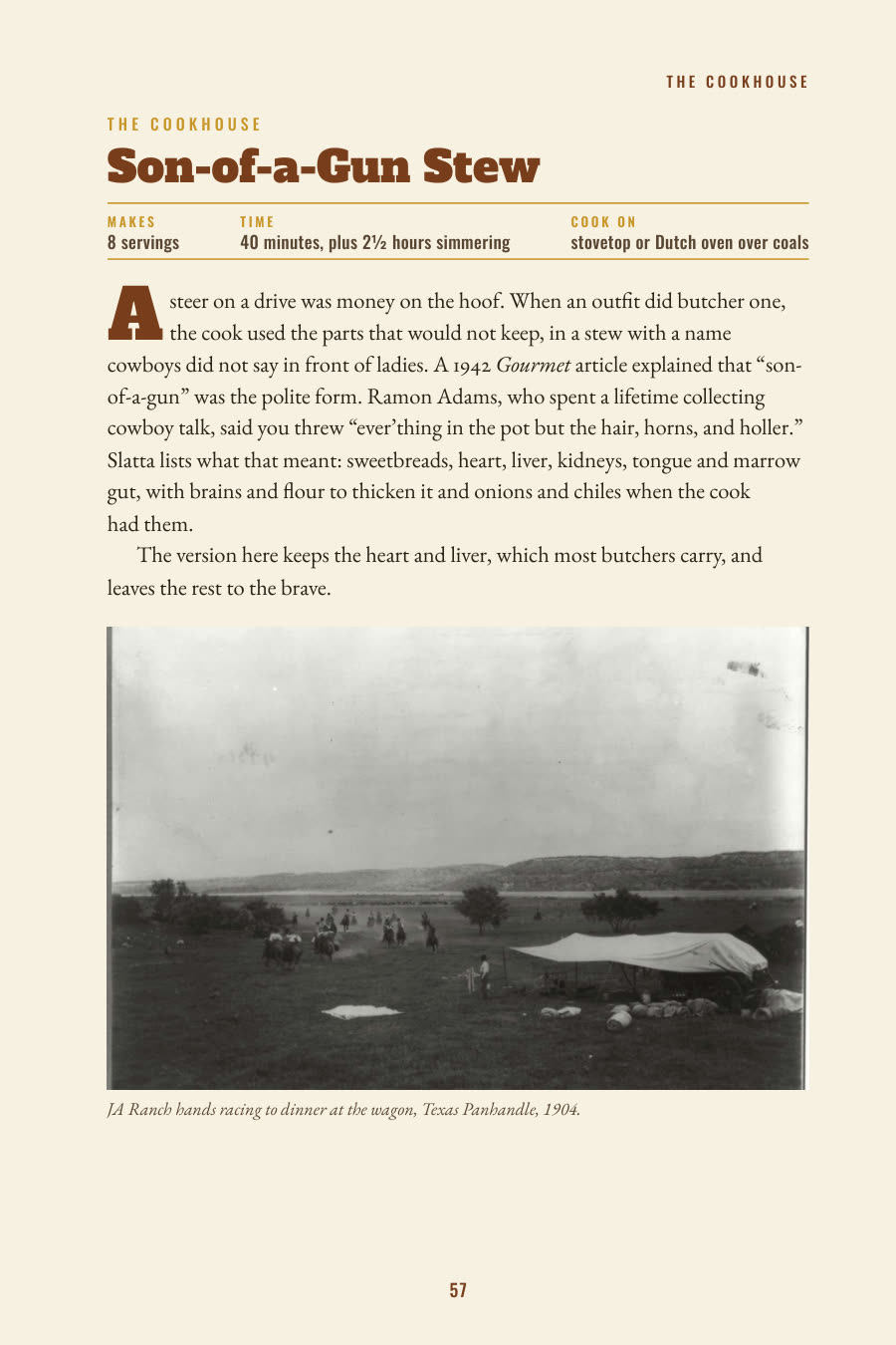 The Son-of-a-Gun Stew recipe page from the book
